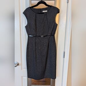 Coldwater Creek Black Belted Midi Dress